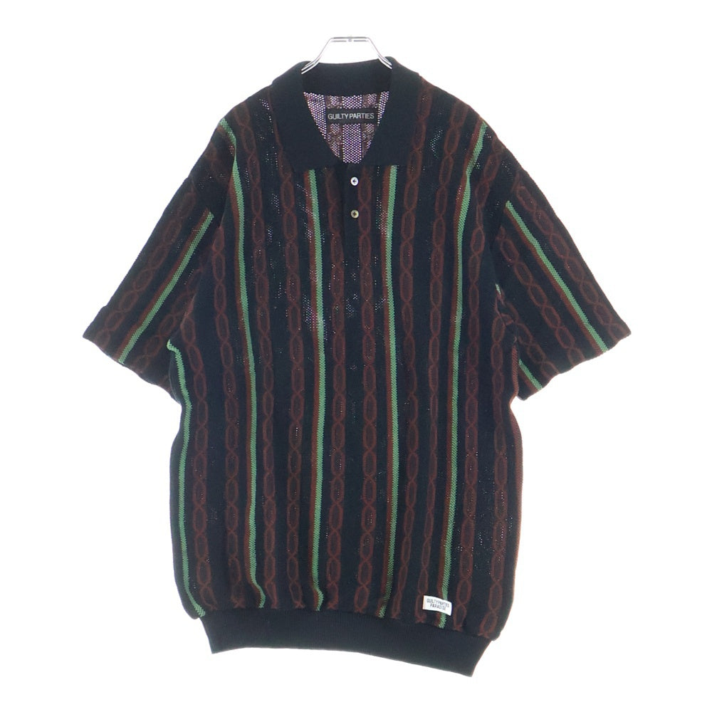 WACKO MARIA(ワコマリア) 24SS STRIPED JACQUARD SUMMER KNIT POLO SHIRT ストライプジャガードサマーニットポロシャツ 24SS-WMK-KN20