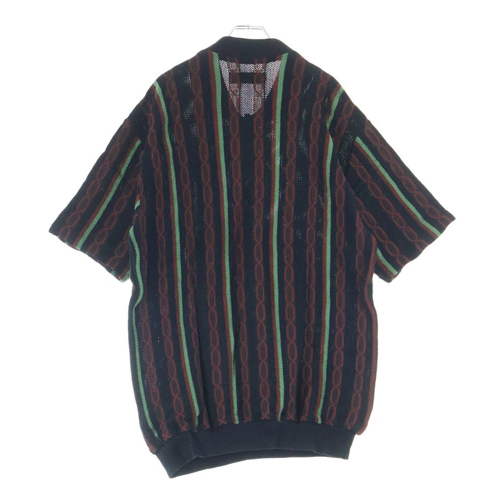 WACKO MARIA(ワコマリア) 24SS STRIPED JACQUARD SUMMER KNIT POLO SHIRT ストライプジャガードサマーニットポロシャツ 24SS-WMK-KN20