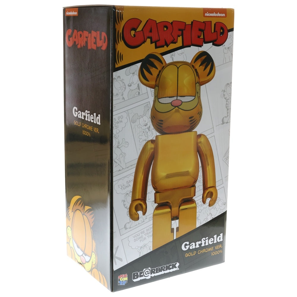 MEDICOM TOY(メディコムトイ) BE@RBRICK GARFIELD GOLD CHROME Ver. 1000% ベアブリック ガーフィールド フィギュア人形 ゴールド