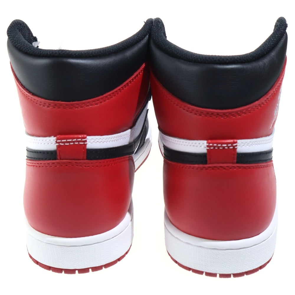 NIKE(ナイキ) AIR JORDAN1 RETRO HIGH OG BLACK TOE エアジョーダン1 ハイカットスニーカー つま黒 ブラック/レッド US9/27cm 555088-125