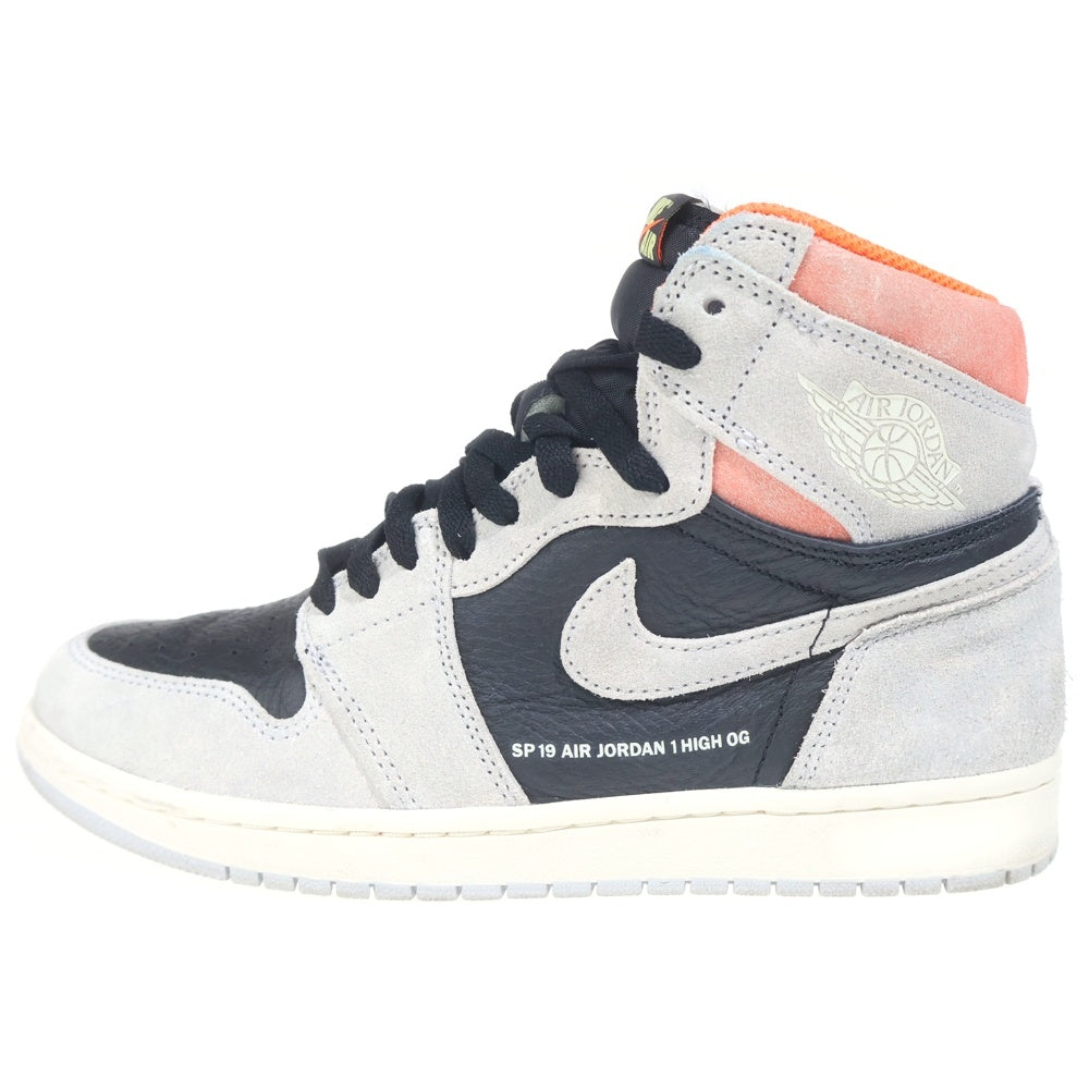 NIKE(ナイキ) AIR JORDAN 1 RETRO HIGH OG HYPER CRIMSON エアジョーダン1 ハイパークリムゾン ハイカットスニーカー グレー US9/27cm 555088-018