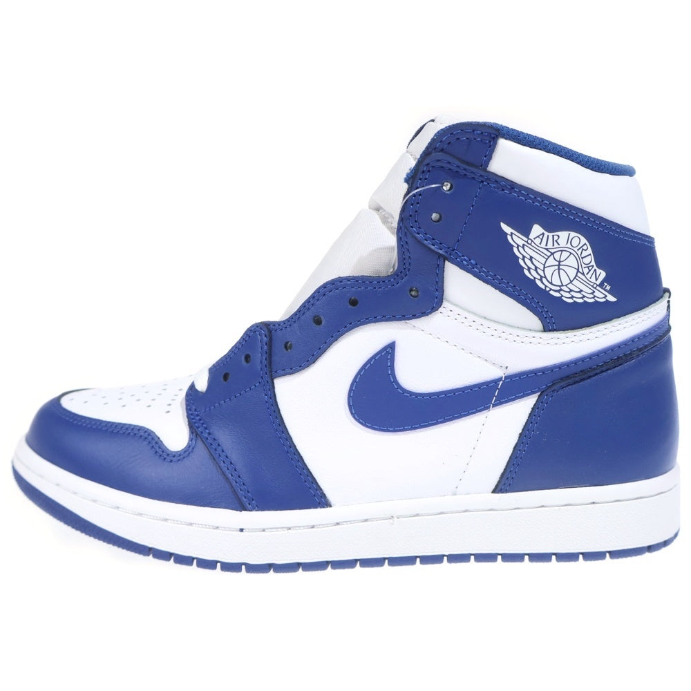 NIKE(ナイキ) AIR JORDAN 1 RETRO HIGH STORM BLUE エアジョーダン1 レトロ ハイ ストーム ブルー ハイカットスニーカー ホワイト/ブルー US9/27cm 555088-127