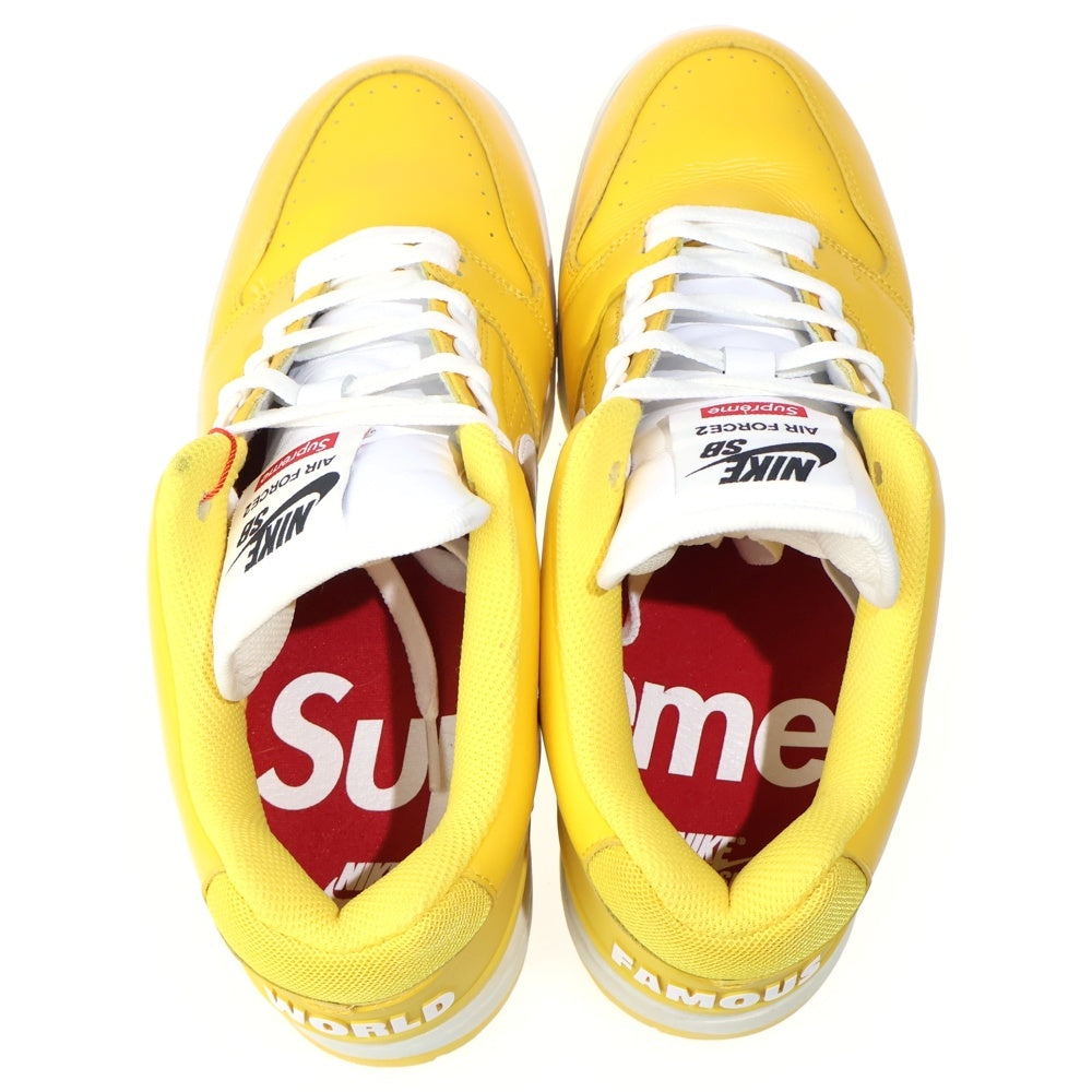NIKE(ナイキ) 17AW ×SUPREME AIR FORCE 2 シュプリーム エアフォース2 ローカットスニーカー イエロー US9/27cm AA0871-717