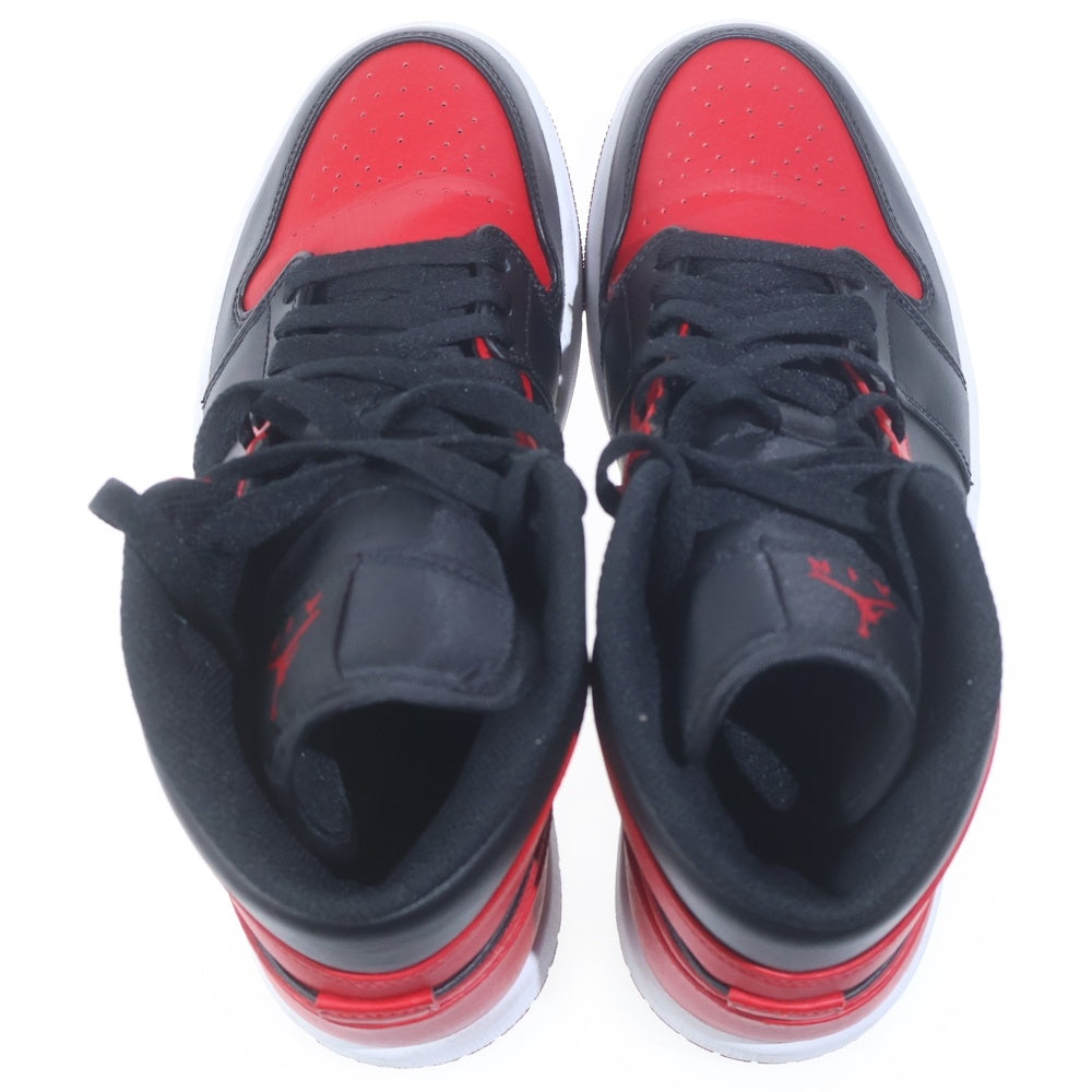 NIKE(ナイキ) AIR JORDAN 1 MID BRED エアジョーダン1 ミッド ブレッド ミッドカットスニーカー ブラック/レッド US9/27cm 554724-074
