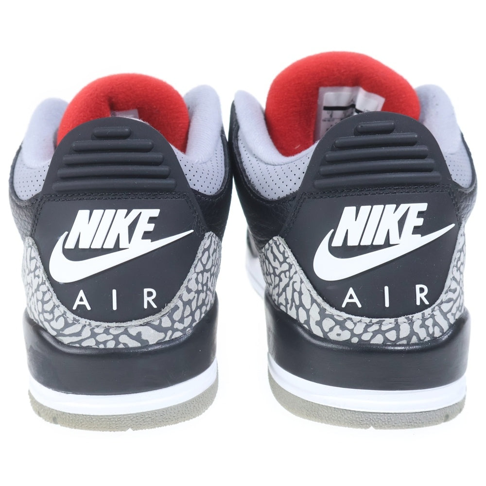NIKE(ナイキ) AIR JORDAN 3 RETRO OG BLACK CEMENT エアジョーダン3 レトロ ブラックセメント ハイカットスニーカー ブラック US9/27cm 854262-001
