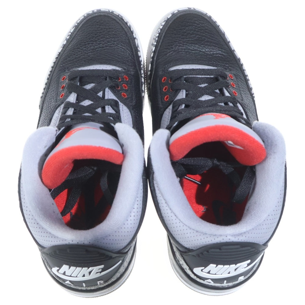 NIKE(ナイキ) AIR JORDAN 3 RETRO OG BLACK CEMENT エアジョーダン3 レトロ ブラックセメント ハイカットスニーカー ブラック US9/27cm 854262-001