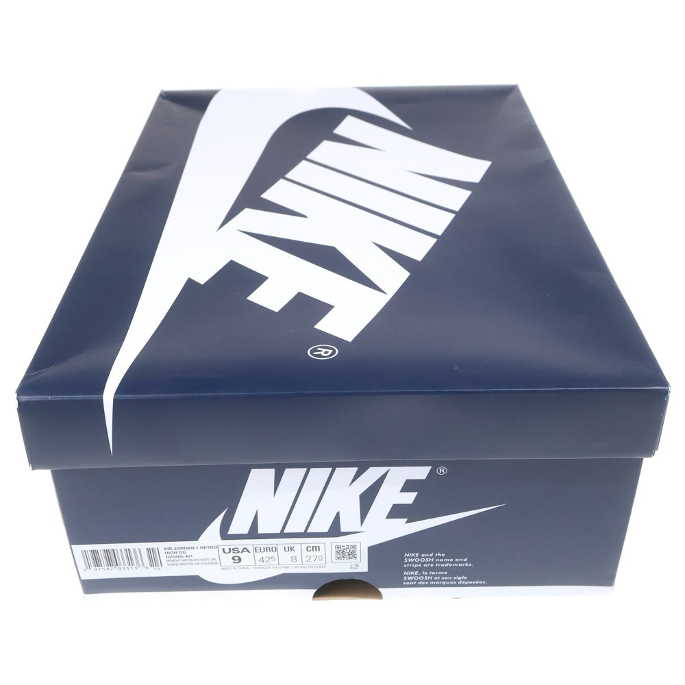 NIKE(ナイキ) AIR JORDAN 1 RETRO HIGH OG MIDNIGHT NAVY エアジョーダン1 レトロ ミッドナイト ハイカットスニーカー ネイビー/ホワイト US9/27cm DZ5485-401