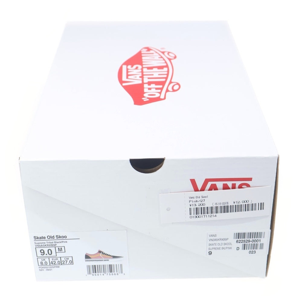 SUPREME(シュプリーム) 21AW ×VANS SKATE OLD SKOOL TRIBAL BARBED WIRE オールドスクール トライバルバーブドワイヤー ローカットスニーカー ピンク/イエロー US9/27cm VN0A5KRXB9P