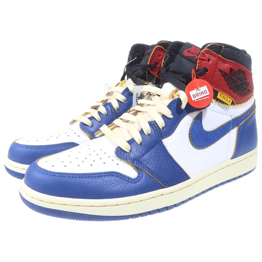 NIKE(ナイキ) ×UNION AIR JORDAN 1 RETRO HI NRG ユニオン エアジョーダン1 レトロ ハイカットスニーカー ホワイト/ブルー/レッド US9.5/27.5cm BV1300-146