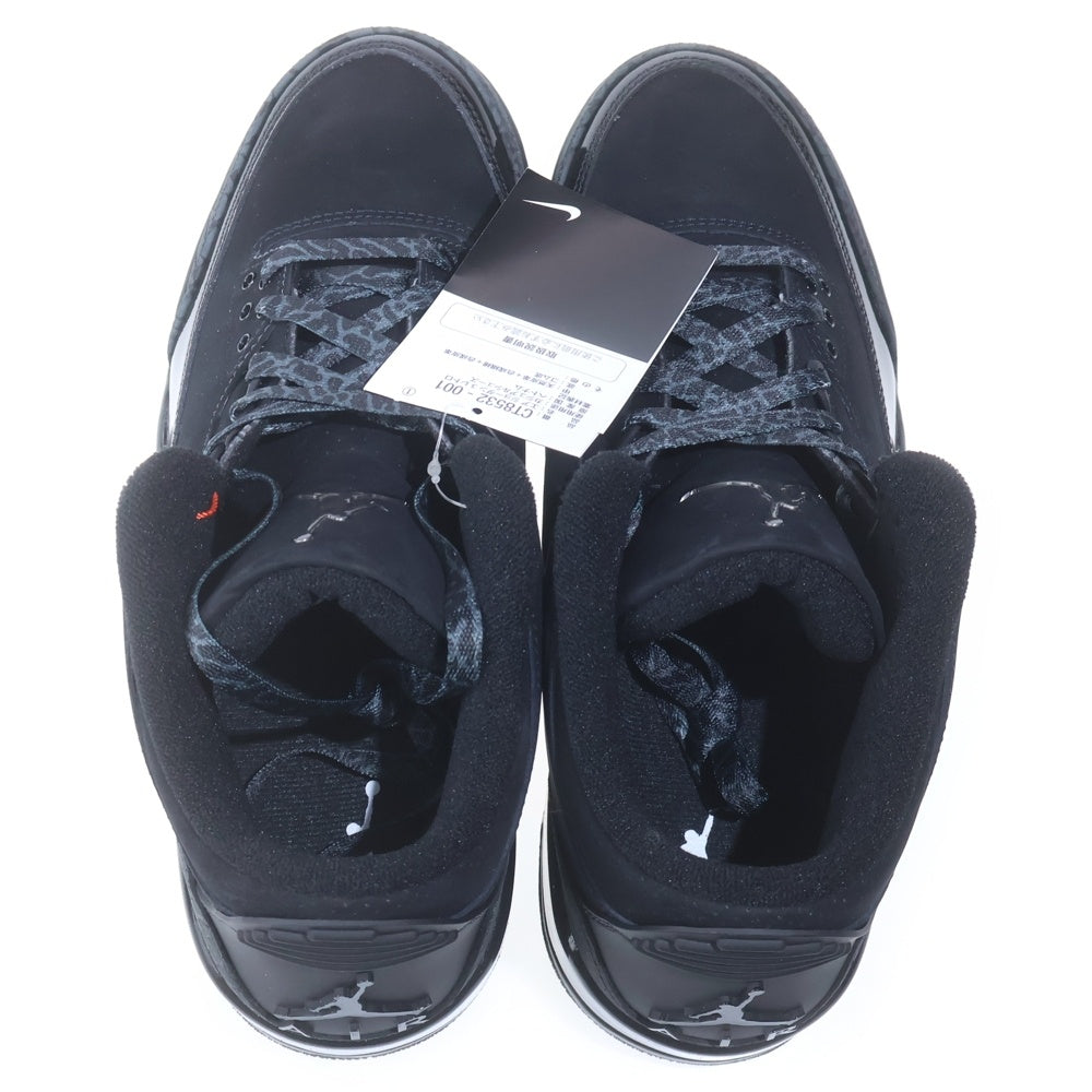 NIKE(ナイキ) AIR JORDAN 3 RETRO BLACK CAT エアジョーダン3 レトロ ブラックキャット ハイカットスニーカー ブラック US9/27cm CT8532-001