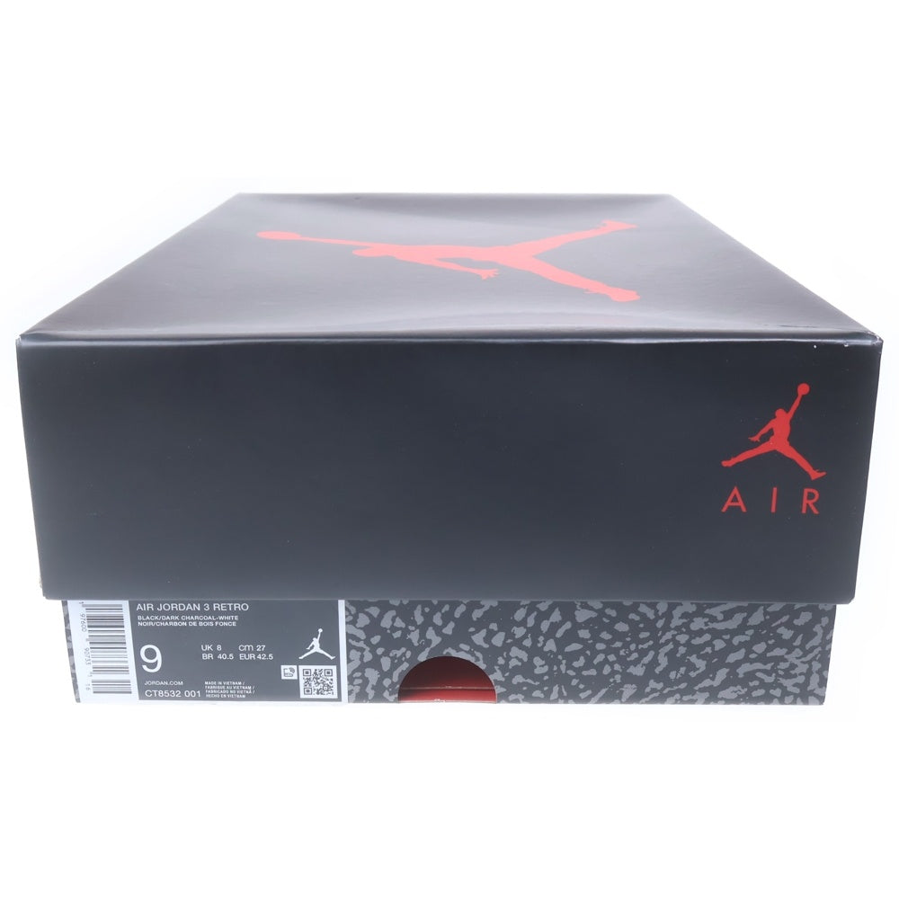 NIKE(ナイキ) AIR JORDAN 3 RETRO BLACK CAT エアジョーダン3 レトロ ブラックキャット ハイカットスニーカー ブラック US9/27cm CT8532-001