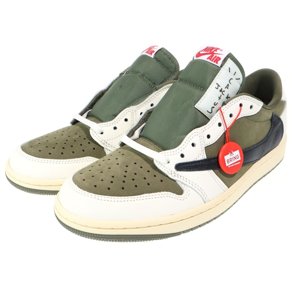 NIKE(ナイキ) ×TRAVIS SCOTT AIR JORDAN 1 LOW OG SPREVERSE OLIVE トラヴィススコット エアジョーダン1 リバースオリーブ ローカットスニーカー カーキ US9/27cm DM7866-200