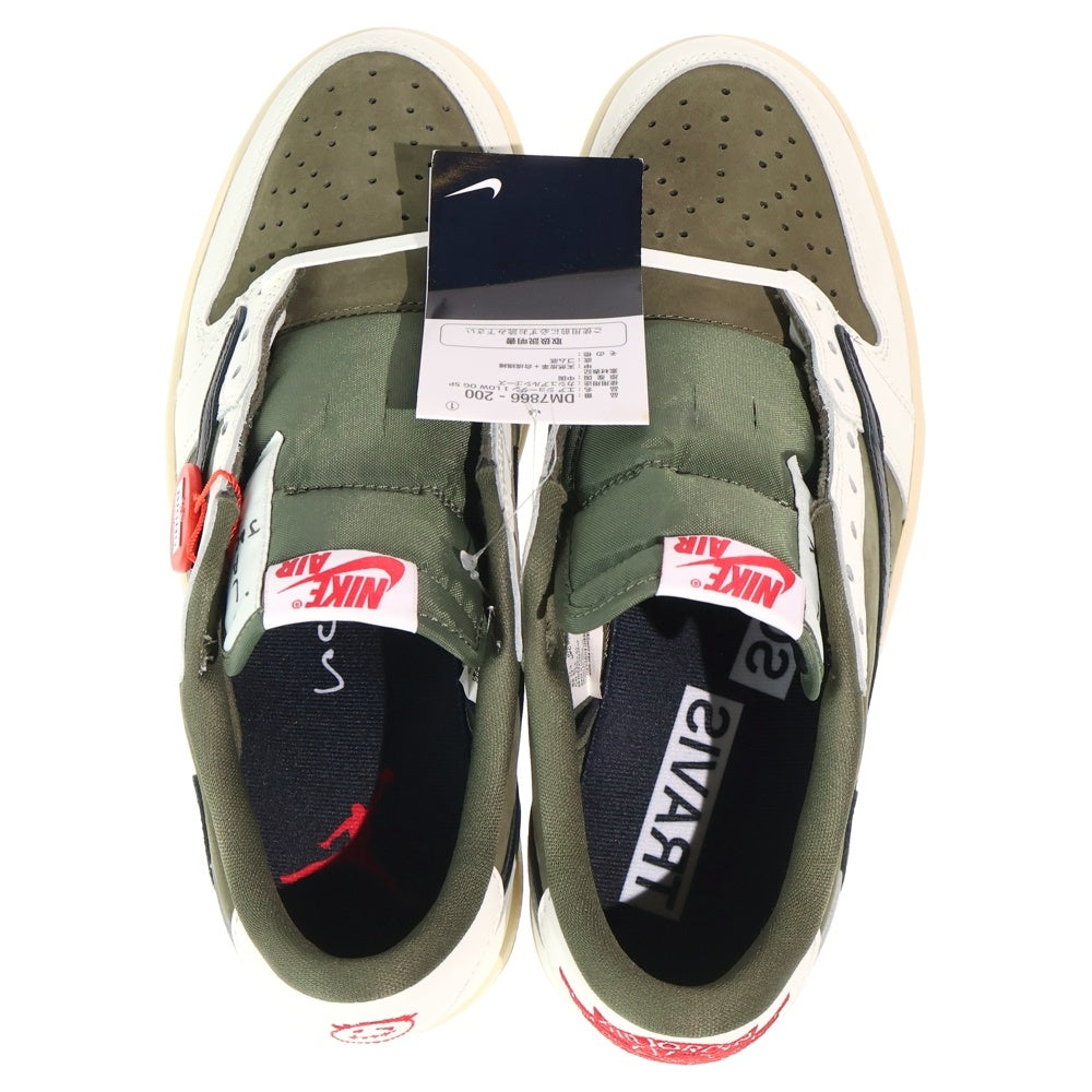 NIKE(ナイキ) ×TRAVIS SCOTT AIR JORDAN 1 LOW OG SPREVERSE OLIVE トラヴィススコット エアジョーダン1 リバースオリーブ ローカットスニーカー カーキ US9/27cm DM7866-200