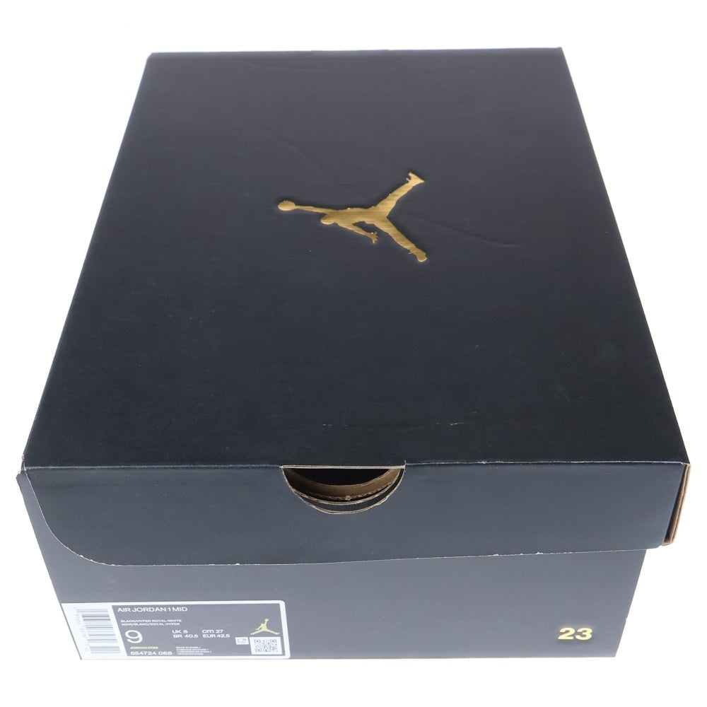 NIKE(ナイキ) AIR JORDAN 1 MID HYPER ROYAL エアジョーダン1 ハイパーロイヤル ミッドカットスニーカー ブラック/ブルー US9/27cm 554724-068