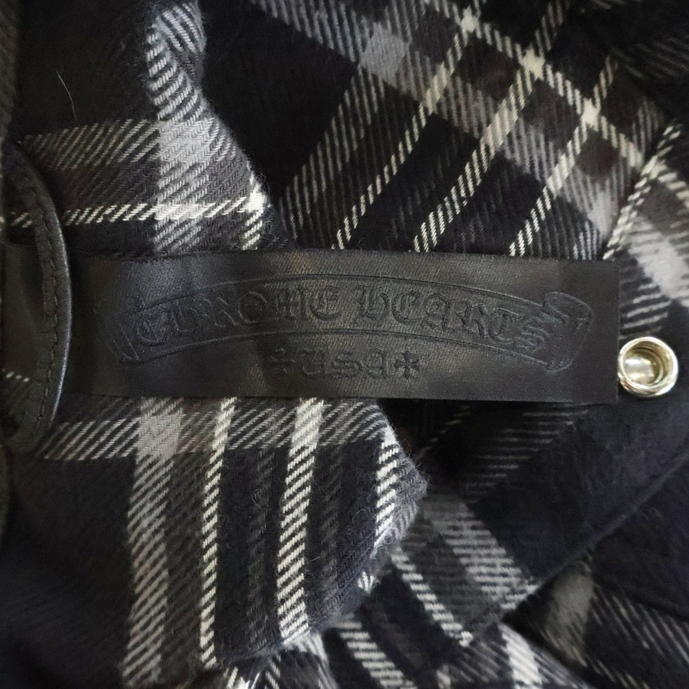 CHROME HEARTS(クロムハーツ) WORK DOG ワーク ドッグ クロスボールボタンダウン フランネル 長袖 チェックシャツ ブラック