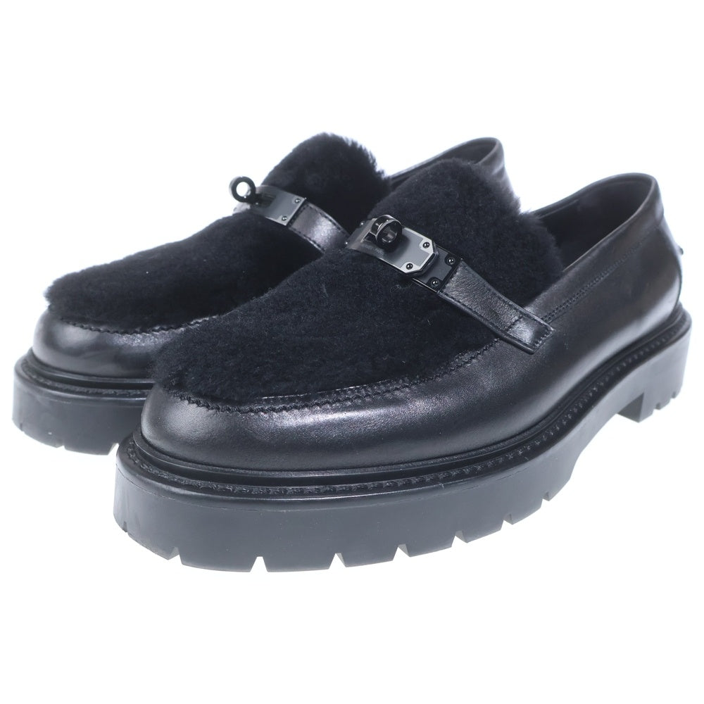 HERMES(エルメス) アイコン モカシン ケリーファー レザー ローファー ブラック