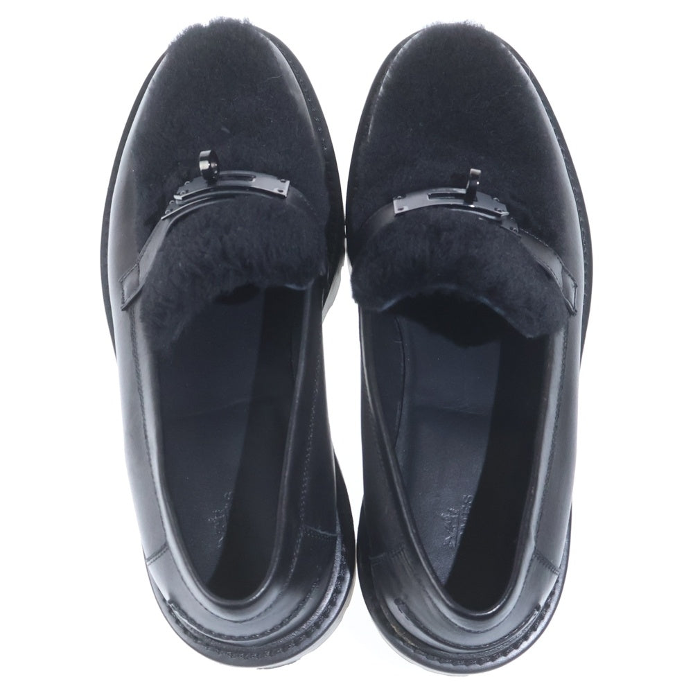 HERMES(エルメス) アイコン モカシン ケリーファー レザー ローファー ブラック