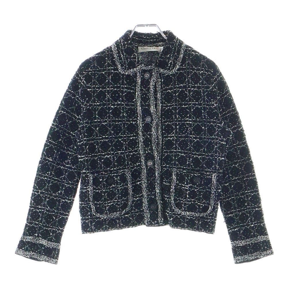 Christian Dior(クリスチャンディオール) マクロ カナージュ テクニカル ニットツイードジャケット ブラック 4S4V53AM752 レディース
