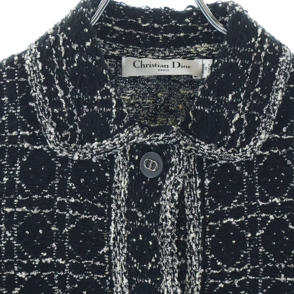 Christian Dior(クリスチャンディオール) マクロ カナージュ テクニカル ニットツイードジャケット ブラック 4S4V53AM752 レディース