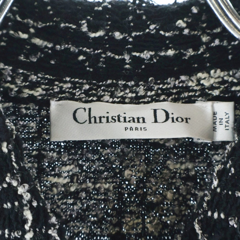 Christian Dior(クリスチャンディオール) マクロ カナージュ テクニカル ニットツイードジャケット ブラック 4S4V53AM752 レディース