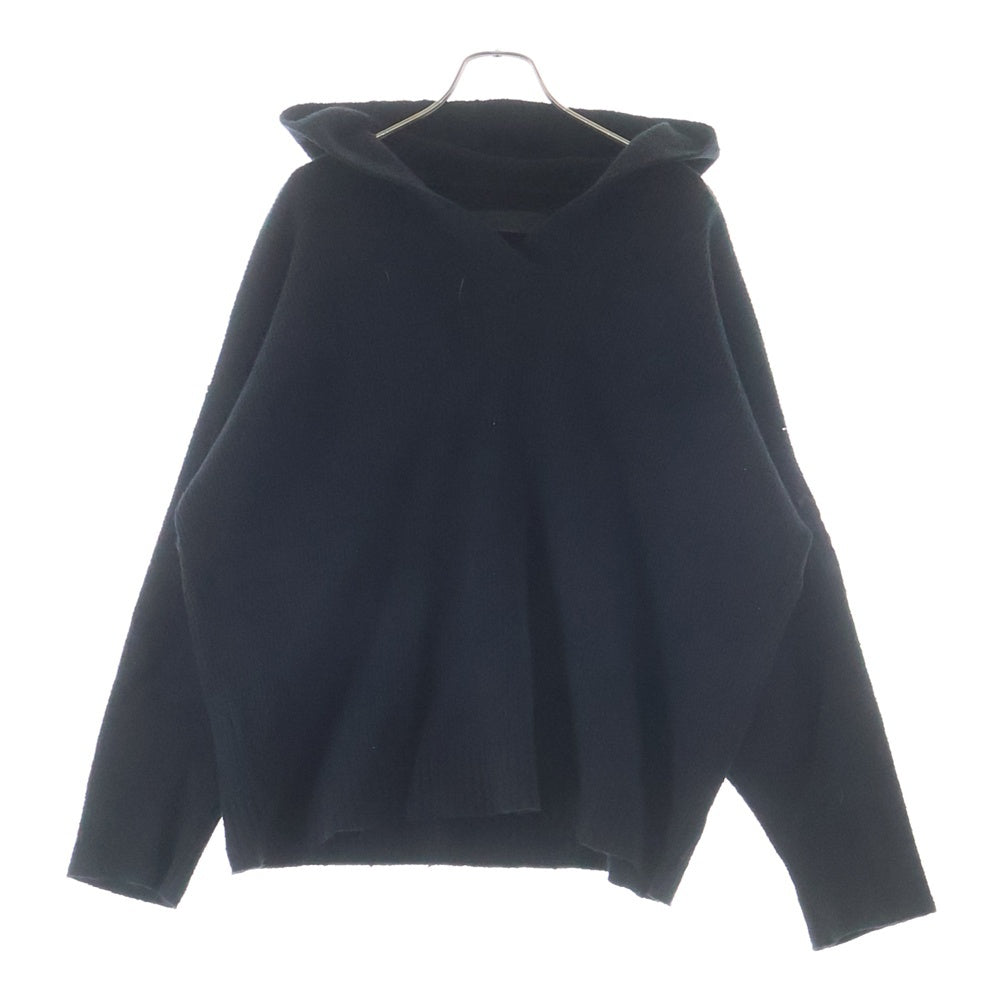 CHROME HEARTS(クロムハーツ) MED/LRG ハラコクロスパッチ コットン/ナイロンニット プルオーバーパーカー ブラック