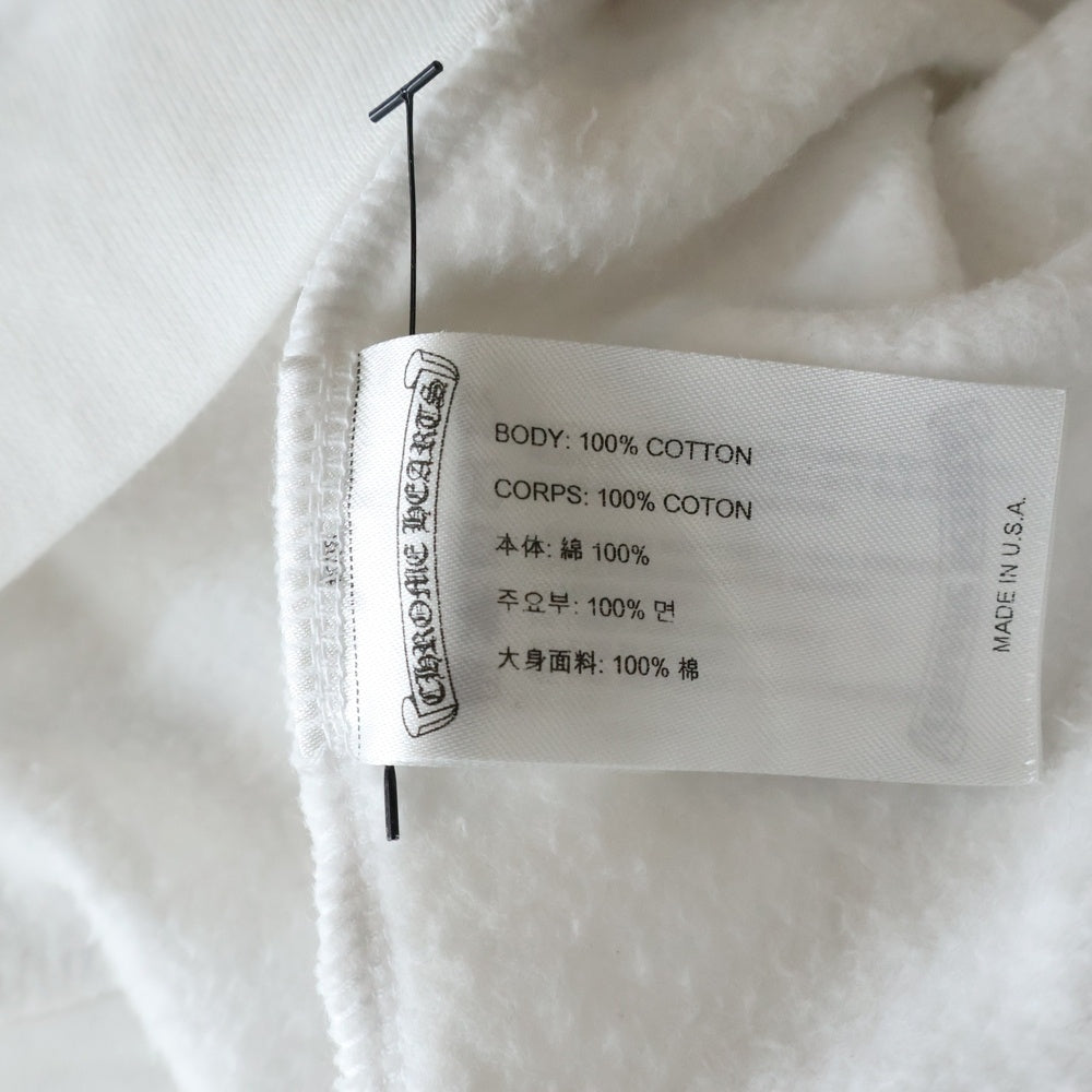 CHROME HEARTS(クロムハーツ) SWTSHRT HD ZIP 袖ロゴプリント ジップアップ スウェットパーカー ホワイト