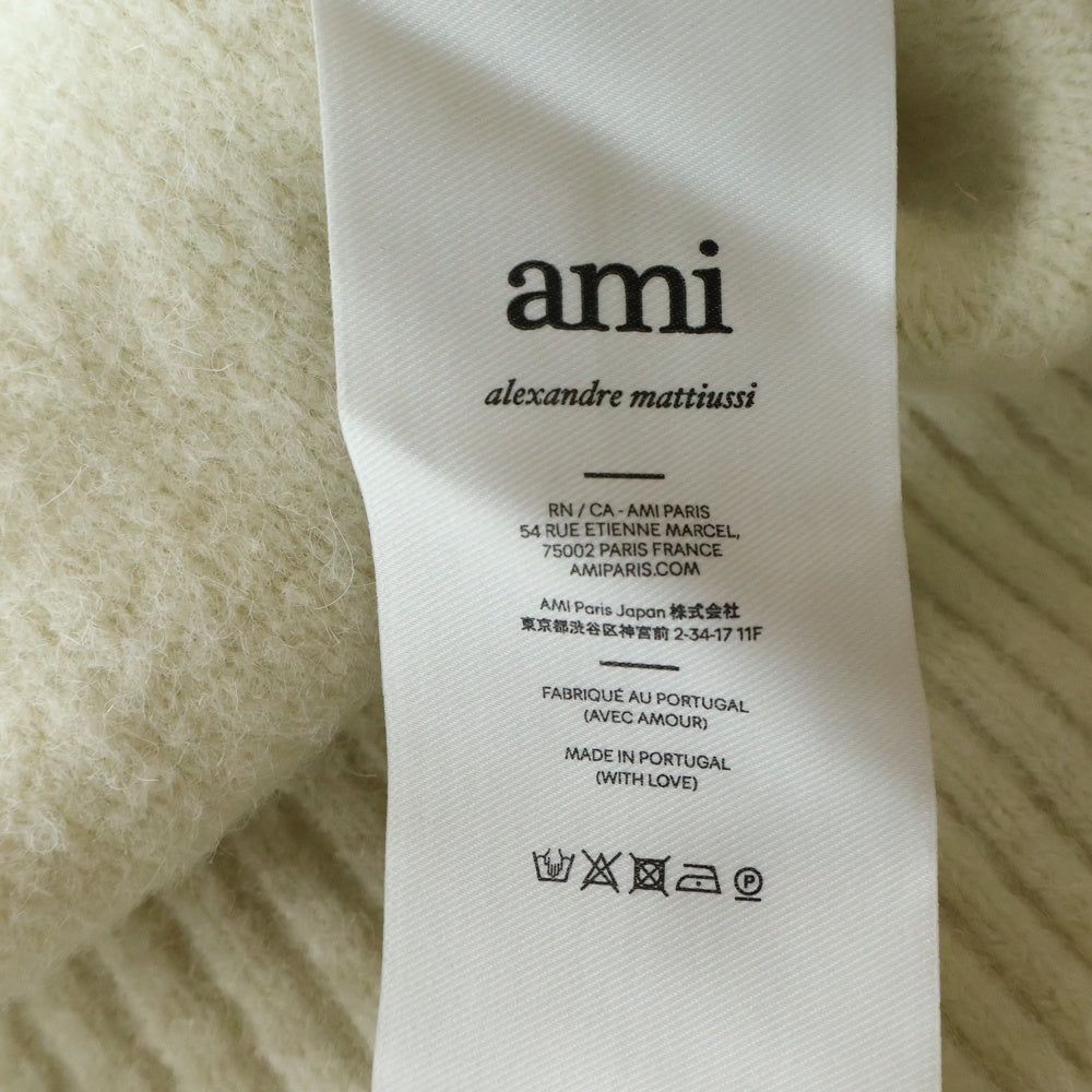 AMI Alexandre Mattiussi(アミアレクサンドルマテュッシ) ホリデー ハートロゴ ウール ニット セーター ベージュ SPUKS030.KN0032 レディース