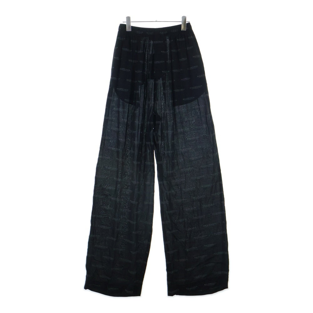 BALENCIAGA(バレンシアガ) 25SS ロゴ総柄 イージーパンツ ブラック 681819 TSLA1