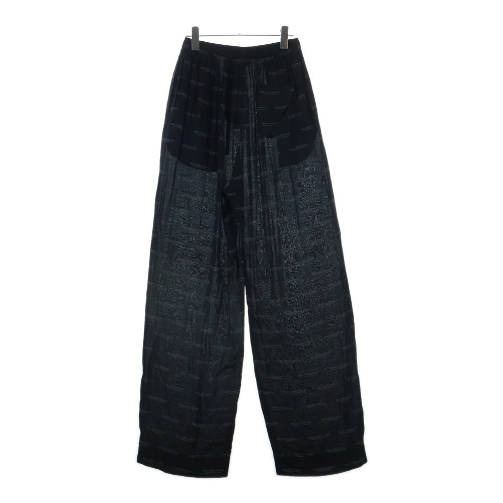 BALENCIAGA(バレンシアガ) 25SS ロゴ総柄 イージーパンツ ブラック 681819 TSLA1