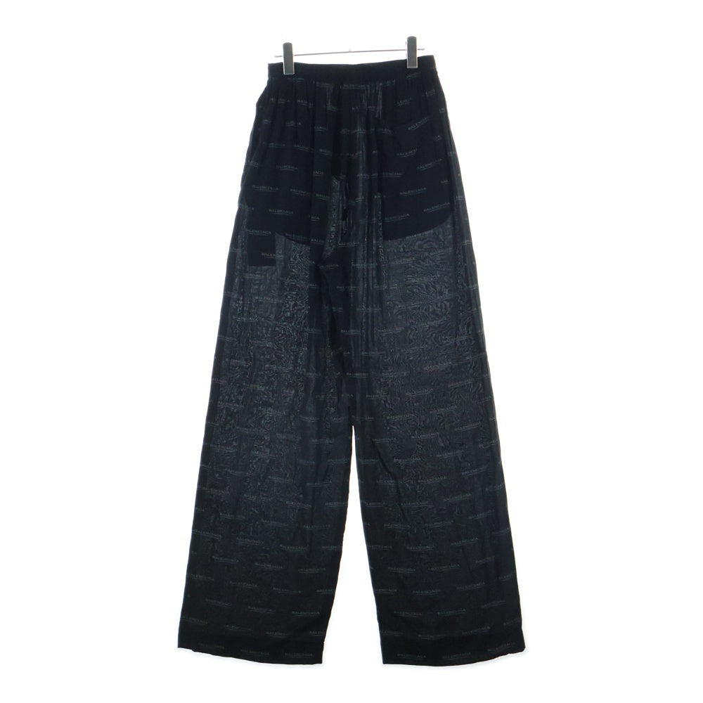 BALENCIAGA(バレンシアガ) 25SS ロゴ総柄 イージーパンツ ブラック 681819 TSLA1