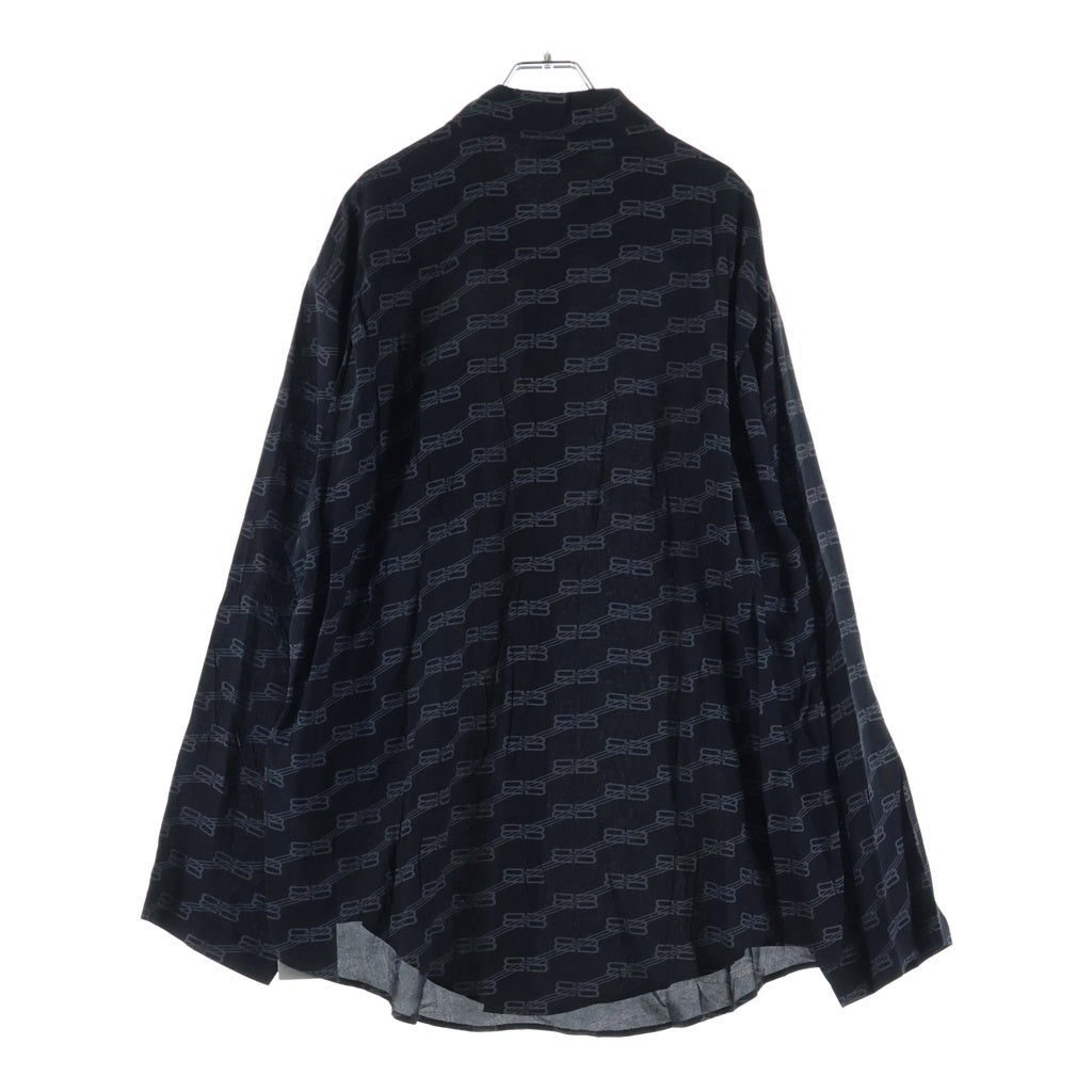 BALENCIAGA(バレンシアガ) 23SS ロゴ モノグラム長袖シャツ ブラック 681631 TML35