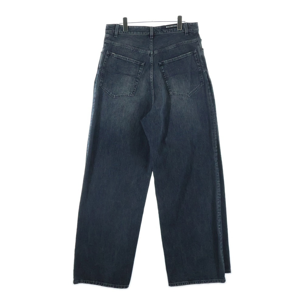 BALENCIAGA(バレンシアガ) 23AW DOUBLE FRONT WIDE LEG JEANS ダブルフロント ワイドレッグジーンズ デニムパンツ インディゴ 767979 TNW65
