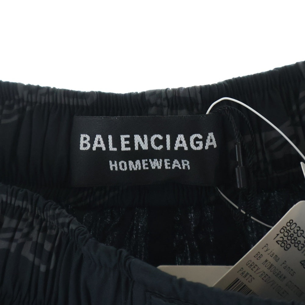 BALENCIAGA(バレンシアガ) 22AW BBモノグラム パジャマパンツ ブラック 658883 TML36
