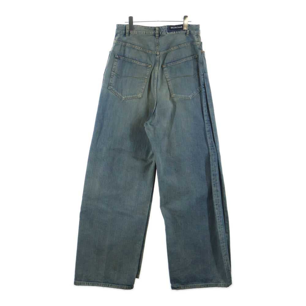 BALENCIAGA(バレンシアガ) 23AW DOUBLE FRONT WIDE LEG JEANS ダブルフロント ワイドレッグジーンズ デニムパンツ インディゴ 767979 TPW53