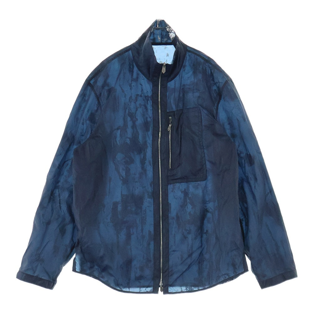 HERMES(エルメス) 25SS Cavalcade siderale 総柄ジップアップ リバーシブル 軽量ナイロン ジャケット ネイビー/シルバー