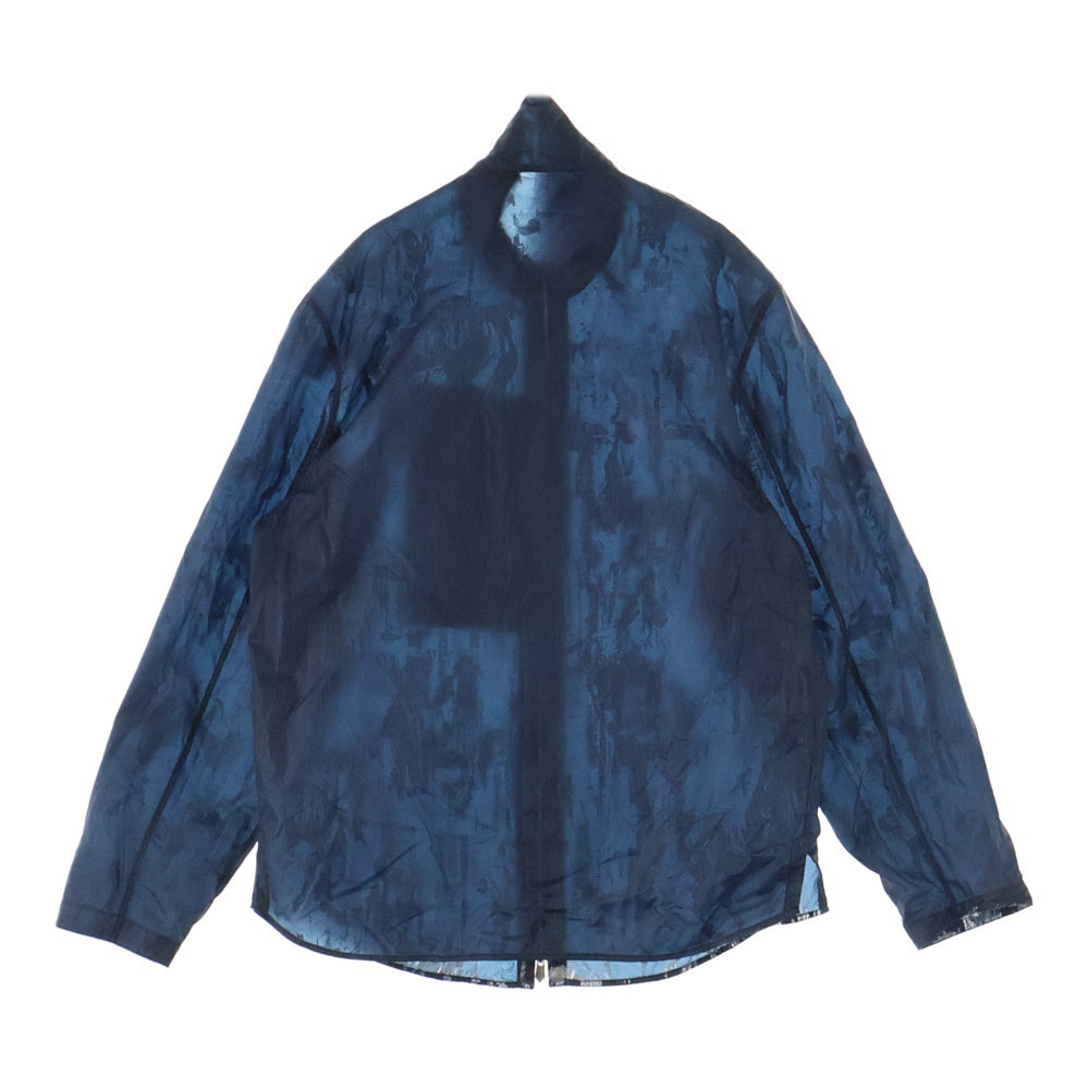 HERMES(エルメス) 25SS Cavalcade siderale 総柄ジップアップ リバーシブル 軽量ナイロン ジャケット ネイビー/シルバー