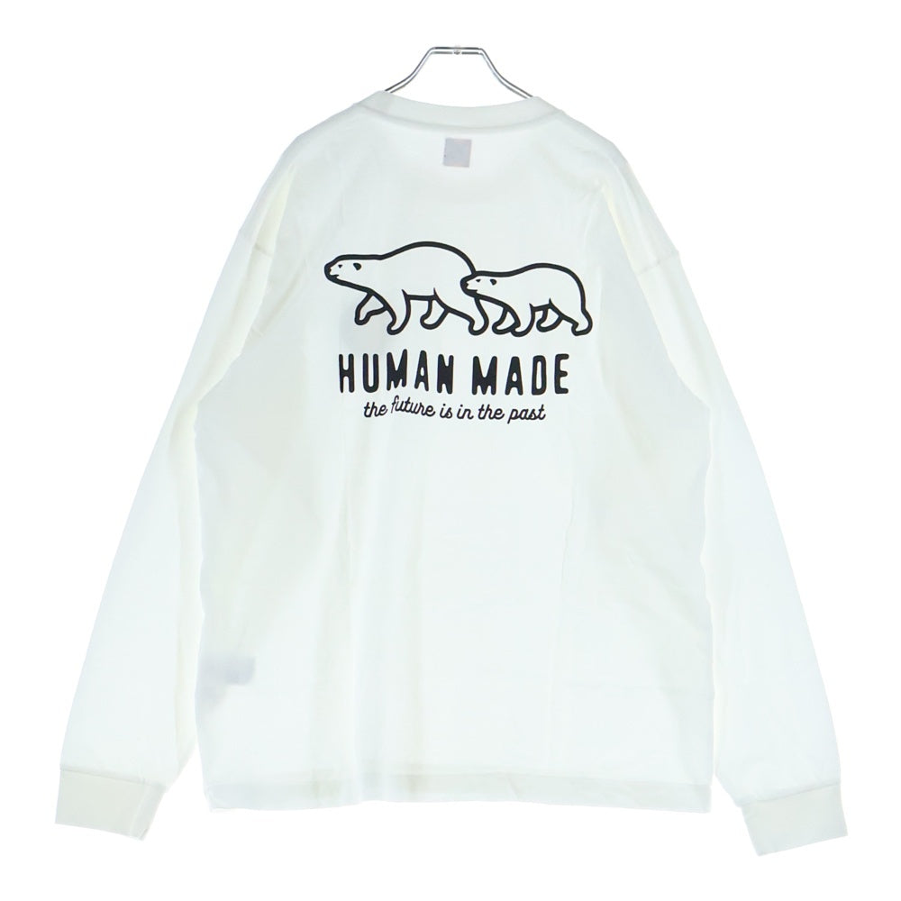 HUMAN MADE(ヒューマンメイド) GRAPHIC L/S T-SHIRT ロゴプリントクルーネック ロングスリーブ 長袖Tシャツ カットソー ホワイト HM28CS036