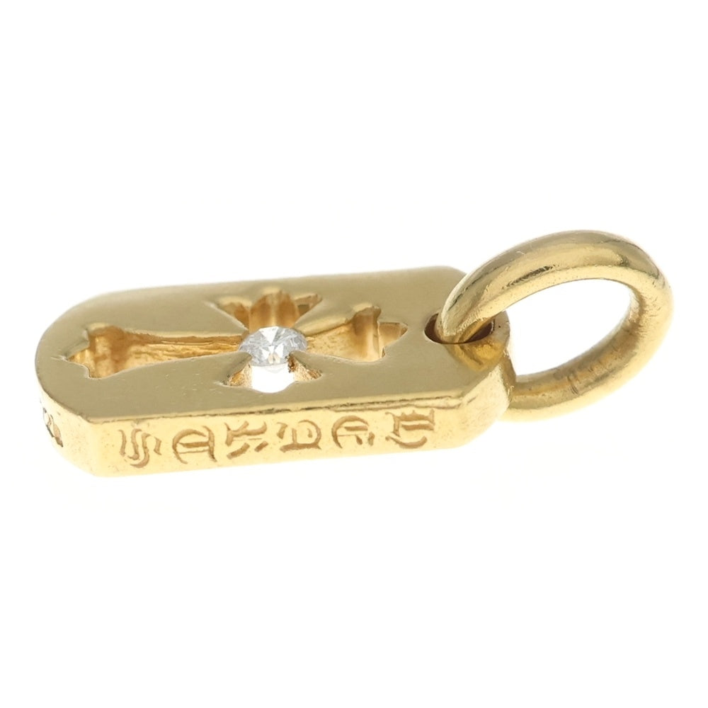 CHROME HEARTS(クロムハーツ)22K DT TNY CO CRS 1DIA タイニーカットアウトクロス ドッグタグ 1ダイヤ ペンダントトップ ゴールド BCA039