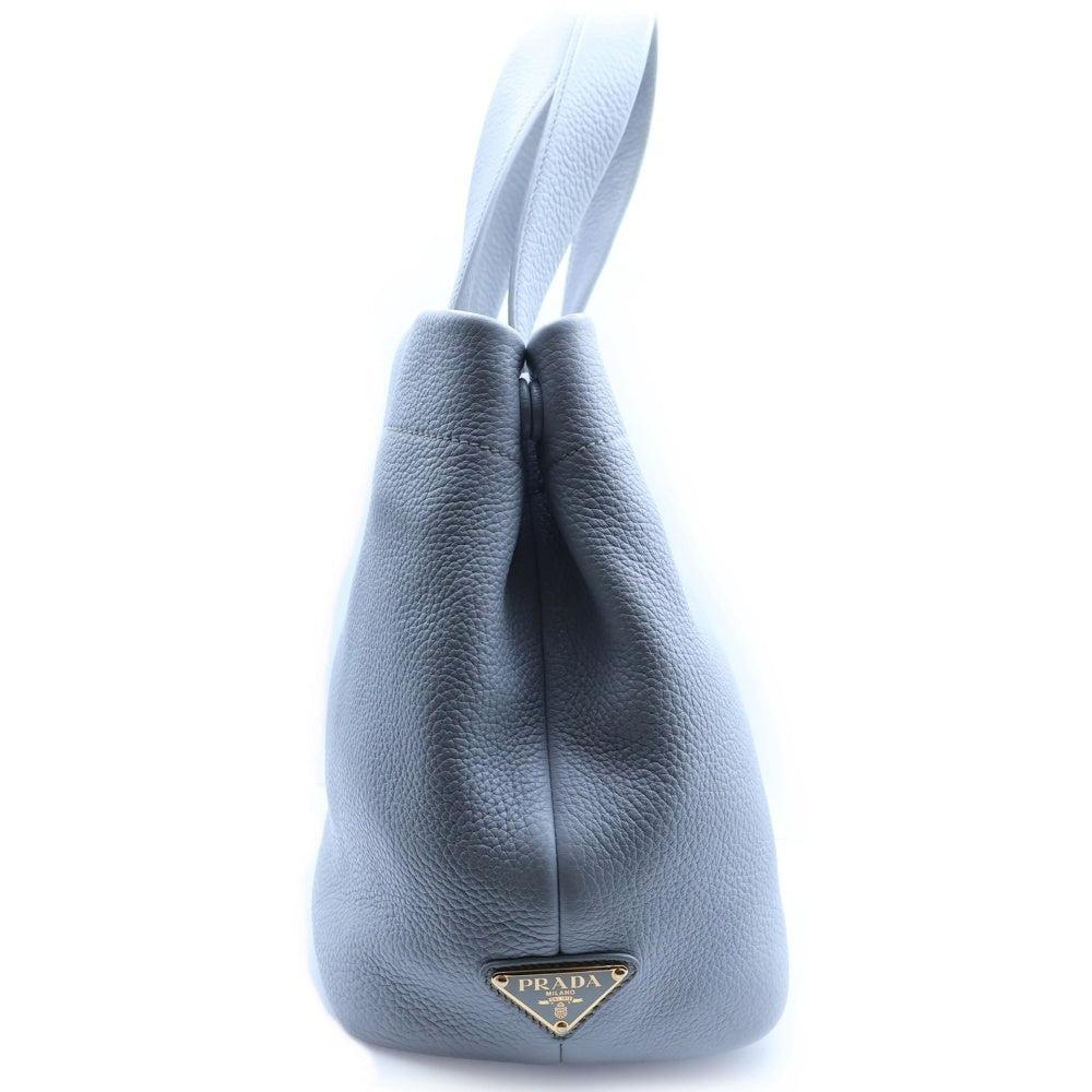 PRADA(プラダ) パンチングロゴ ミディアム レザー トートバッグ レディース グレー 1BG384