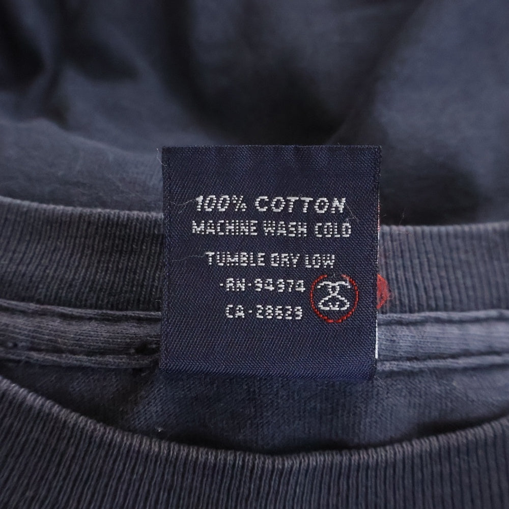 STUSSY(ステューシー) 90S VINTAGE OLD 紺タグ プリント クルーネック 半袖Tシャツ カットソー ネイビー
