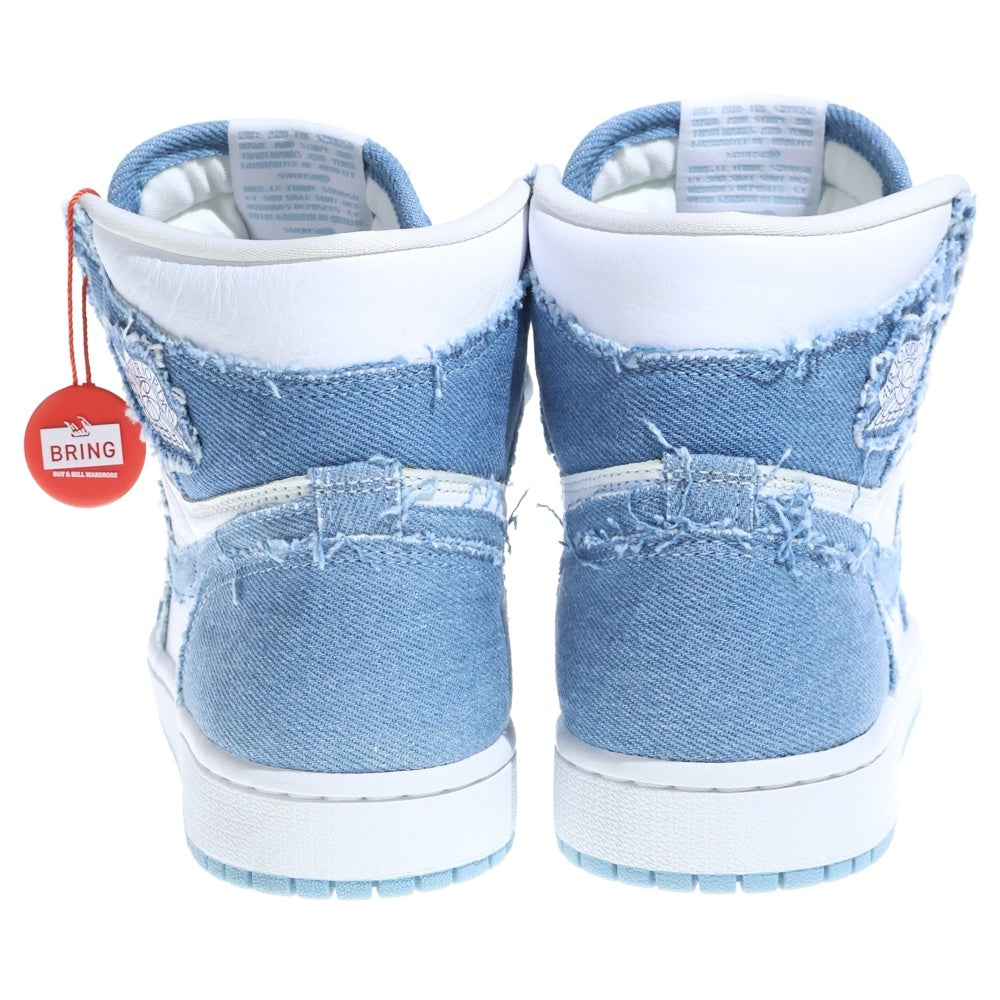 NIKE(ナイキ) WMNS AIR JORDAN 1 HIGH OG DENIM ウィメンズ エアジョーダン1 OG デニム ハイカットスニーカー ホワイト/ブルー レディース US7.5/24.5cm DM9036-104