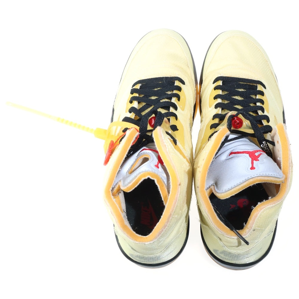 NIKE(ナイキ) ×OFF-WHITE AIR JORDAN 5 RETRO SP SAIL オフホワイト エアジョーダン5 レトロ セイル ハイカットスニーカー アイボリー US14/32cm DH8565-100
