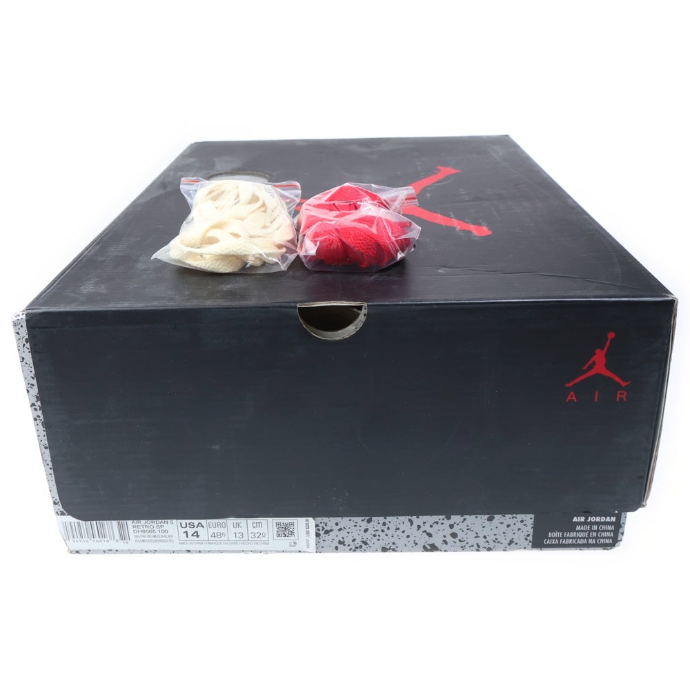 NIKE(ナイキ) ×OFF-WHITE AIR JORDAN 5 RETRO SP SAIL オフホワイト エアジョーダン5 レトロ セイル ハイカットスニーカー アイボリー US14/32cm DH8565-100