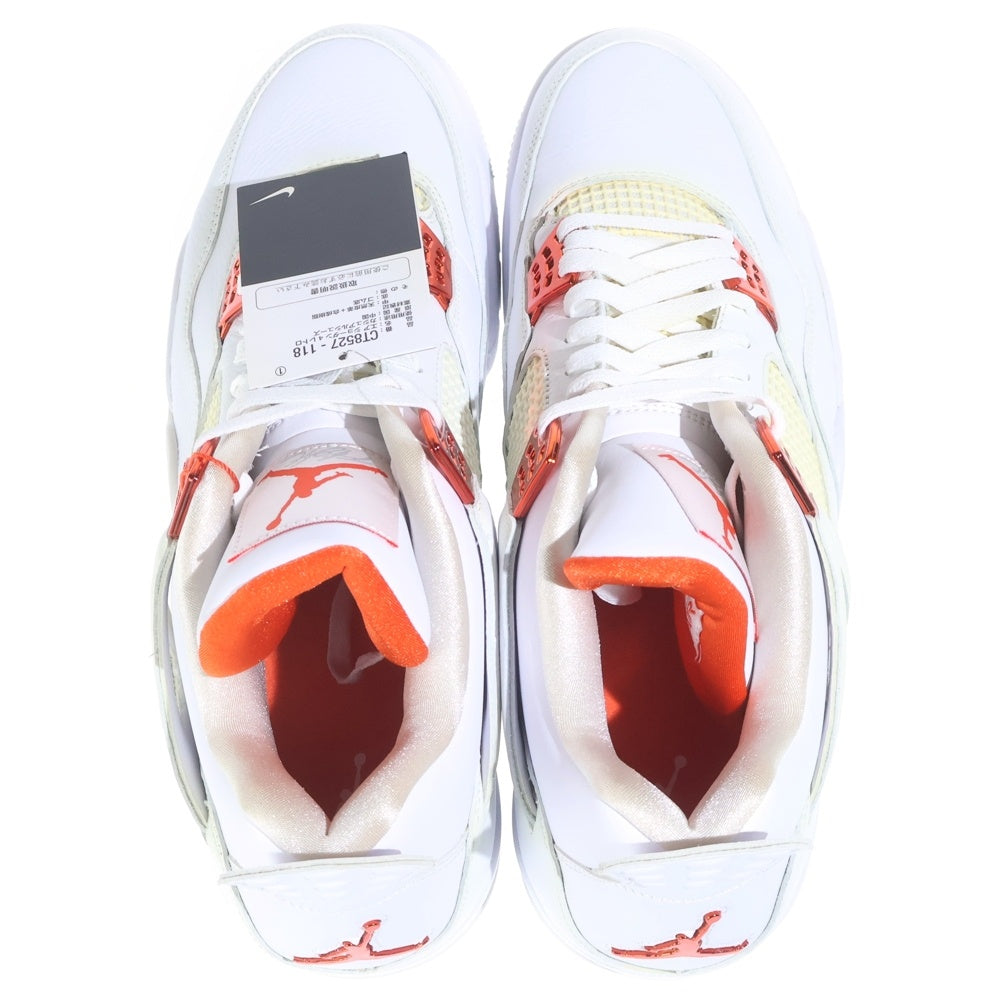 NIKE(ナイキ) AIR JORDAN 4 RETRO TEAM ORANGE エアジョーダン4 レトロ チームオレンジ ハイカットスニーカー ホワイト/オレンジ US14/32cm CT8527-118