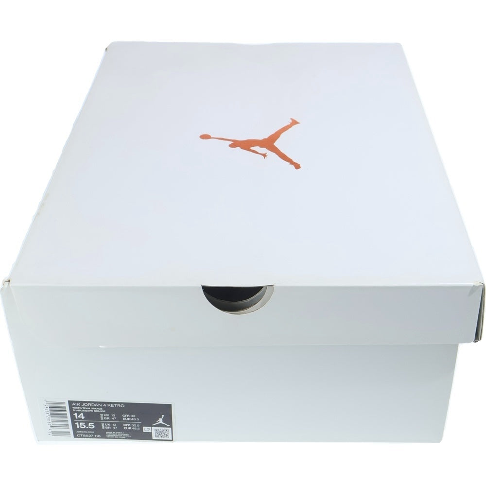 NIKE(ナイキ) AIR JORDAN 4 RETRO TEAM ORANGE エアジョーダン4 レトロ チームオレンジ ハイカットスニーカー ホワイト/オレンジ US14/32cm CT8527-118