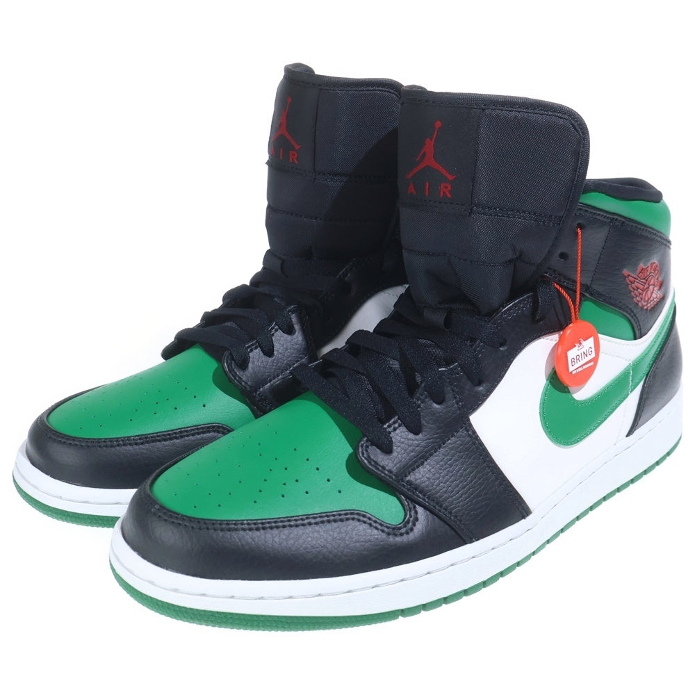 NIKE(ナイキ) AIR JORDAN 1 MID PINE GREEN エアジョーダン 1 パイングリーン ミッドカットスニーカー ホワイト/ブラック/グリーン US13/31cm 554724-067