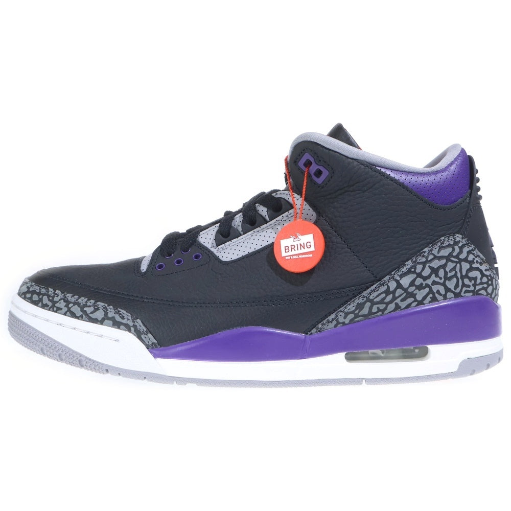 NIKE(ナイキ) AIR JORDAN 3 RETRO エアジョーダン ハイカットスニーカー ブラック/パープル US12/30cm CT8532-050