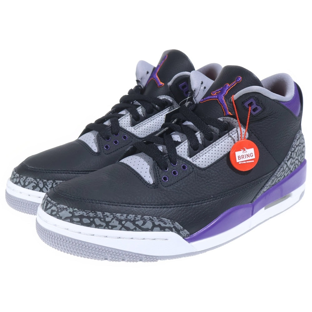 NIKE(ナイキ) AIR JORDAN 3 RETRO エアジョーダン ハイカットスニーカー ブラック/パープル US12/30cm CT8532-050