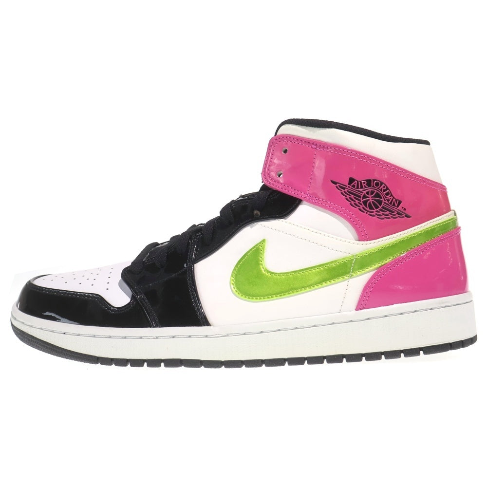 NIKE(ナイキ) AIR JORDAN 1 MID エアジョーダン1 ミッドカットスニーカー ホワイト/ブラック/ピンク US13/31cm CZ9834-100