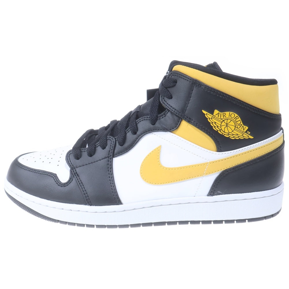 NIKE(ナイキ) AIR JORDAN 1 MID エアジョーダン1 ミッドカットスニーカー ホワイト/ブラック/イエロー US13/31cm 554724-177